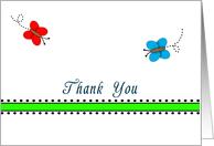 Thank You Paper Greeting Card with Butterflies card