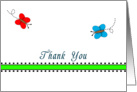 Thank You Paper Greeting Card with Butterflies card