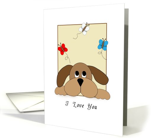 I Love You, Dog with Butterfly card (712387)