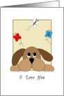 I Love You, Dog with Butterfly card