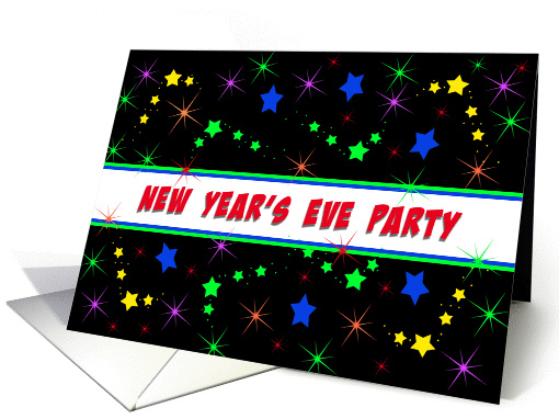 New Year's Eve Party Invitation Greeting Card-Star Design card