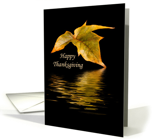 Thanksgiving Card with Fall Leaf and Reflection card (715765)