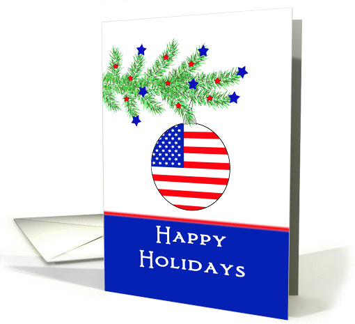 For Military Soldier/Veteran Christmas Card-Patriotic Ornament card