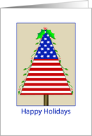 Business Patriotic Christmas Card -Christmas Tree, Happy Holidays card