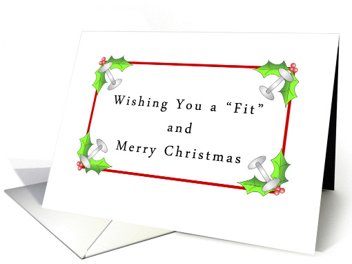 Fitness Christmas Card-Weights, Holly and Berry card (717267)
