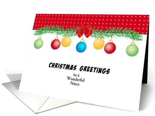 Christmas Greeting Card for Niece-Ornaments-Customizable Text card