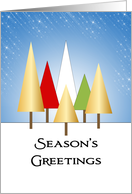 Business Christmas Card with Christmas Trees in Snow Scene card