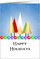 General Christmas Card with Christmas Trees-Ornaments-Merry Christmas card