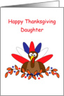 Deployed Daughter Thanksgiving Greeting Card-Patriotic Turkey card