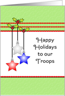 For Deployed Soldier Christmas Card with Happy Holidays card