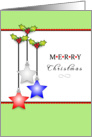 Patriotic Merry Christmas Card, Stars, Business card