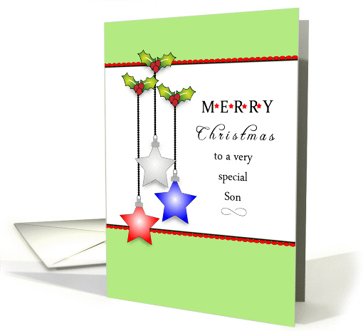 Deployed Son, Merry Christmas Greeting Card with Stars card (720254)
