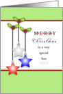 Deployed Son, Merry Christmas Greeting Card with Stars card