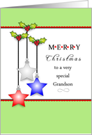 Deployed Grandson, Merry Christmas, Stars card