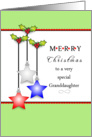 Deployed Granddaughter Christmas Greeting Card with Stars card