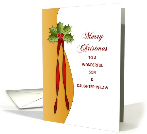 Son & Daughter in law, Christmas, Holly card (722158)