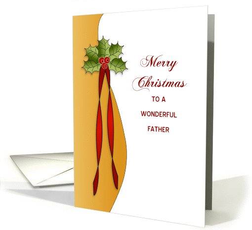 Father, Merry Christmas Card with Holly card (722160)
