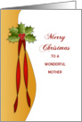 Mother, Merry Christmas Card with Holly card