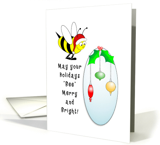 From Bee Keeper Christmas Card with Honey Bee and Retro Ornaments card
