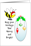 From Bee Keeper Christmas Card with Honey Bee and Retro Ornaments card