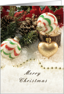 Merry Christmas, Heart, Ornaments card