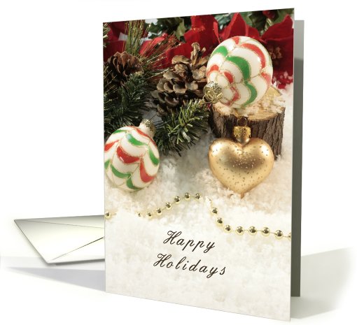 Happy Holidays, Heart, Ornaments card (724604)