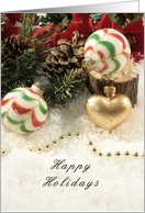 Happy Holidays, Heart, Ornaments card