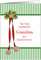 For Grandma / Grandmother Christmas Card-Peppermint Design card