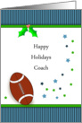 Football Coach Christmas Card, Stars card