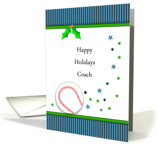 Christmas Card for Baseball Coach-Baseball-Happy... (726539)
