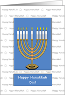 Dad Happy Hanukkah Menorah Candles, Chanukah card