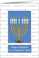 Uncle Happy Hanukkah Menorah Candles, Chanukah card