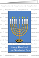 Son Happy Hanukkah Menorah Candles, Chanukah card