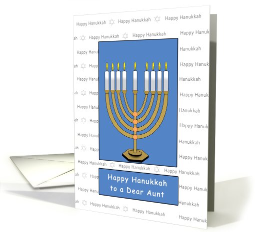 Aunt Happy Hanukkah Menorah Candles, Chanukah card (729349)