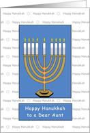 Aunt Happy Hanukkah Menorah Candles, Chanukah card