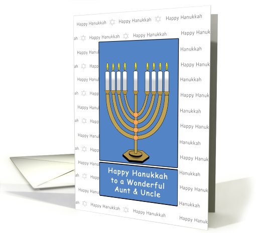 Aunt & Uncle Happy Hanukkah Menorah Candles, Chanukah card (729350)