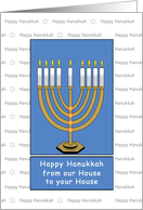 From Our House to your House Happy Hanukkah Menorah Candles, Chanukah card