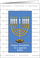 Rabbi Happy Hanukkah Menorah Candles, Chanukah card