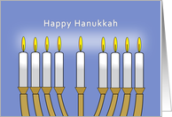 Happy Hanukkah Greeting Card Menorah Candles, Chanukah card