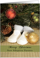Christmas New Adoptive Parents, Baby Booties card