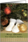 Christmas New Adoptive Mother, Baby Booties card