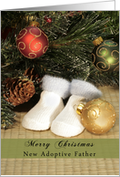 Christmas New Adoptive Father, Baby Booties card