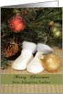Christmas New Adoptive Father, Baby Booties card