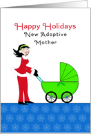 For Newly Adoptive Mother Christmas Card-Baby Stroller-Girl card