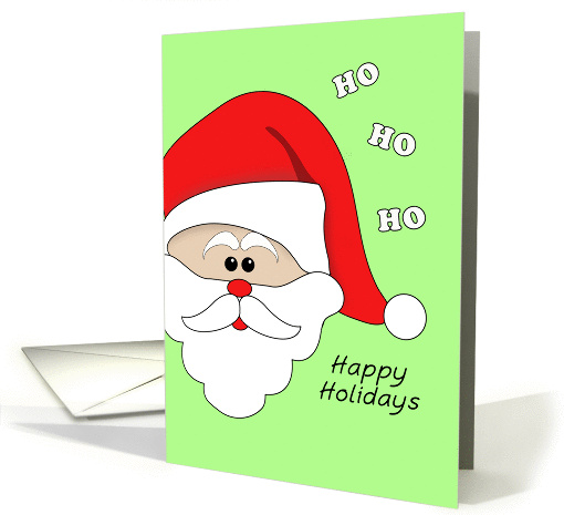 Happy Holidays Christmas Greeting Card- Santa Claus Head-... (736989)