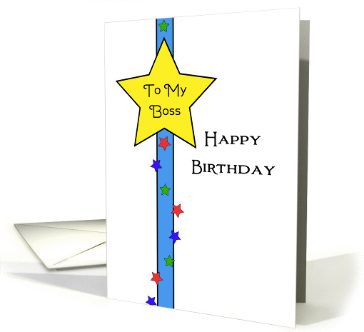 For Boss Birthday Card with Red, Green, Blue and Yellow... (745923)