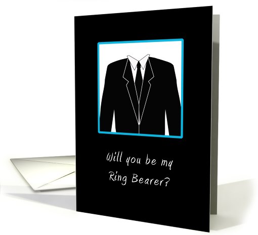 Will You Be My Ring Bearer, Black Suit, Black Tie card (746048)