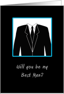 Will You Be My Best Man, Black Suit, Black Tie card