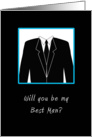 Will You Be My Best Man, Black Suit, Black Tie card