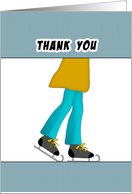 Boy Ice Skating Party Thank You Greeting Card with Boy Ice Skater card